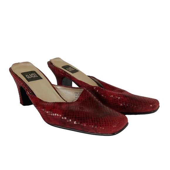 Vintage Glacee Pink Snakeskin Mules - Picture 1 of 8